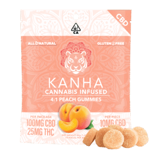 KANHA | Peach 4:1 CBD Gummies – 100mg