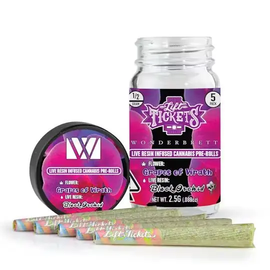 Lift Tickets Grapes of Wrath x Black Orchid - Infused Pre-Roll 5-Pack